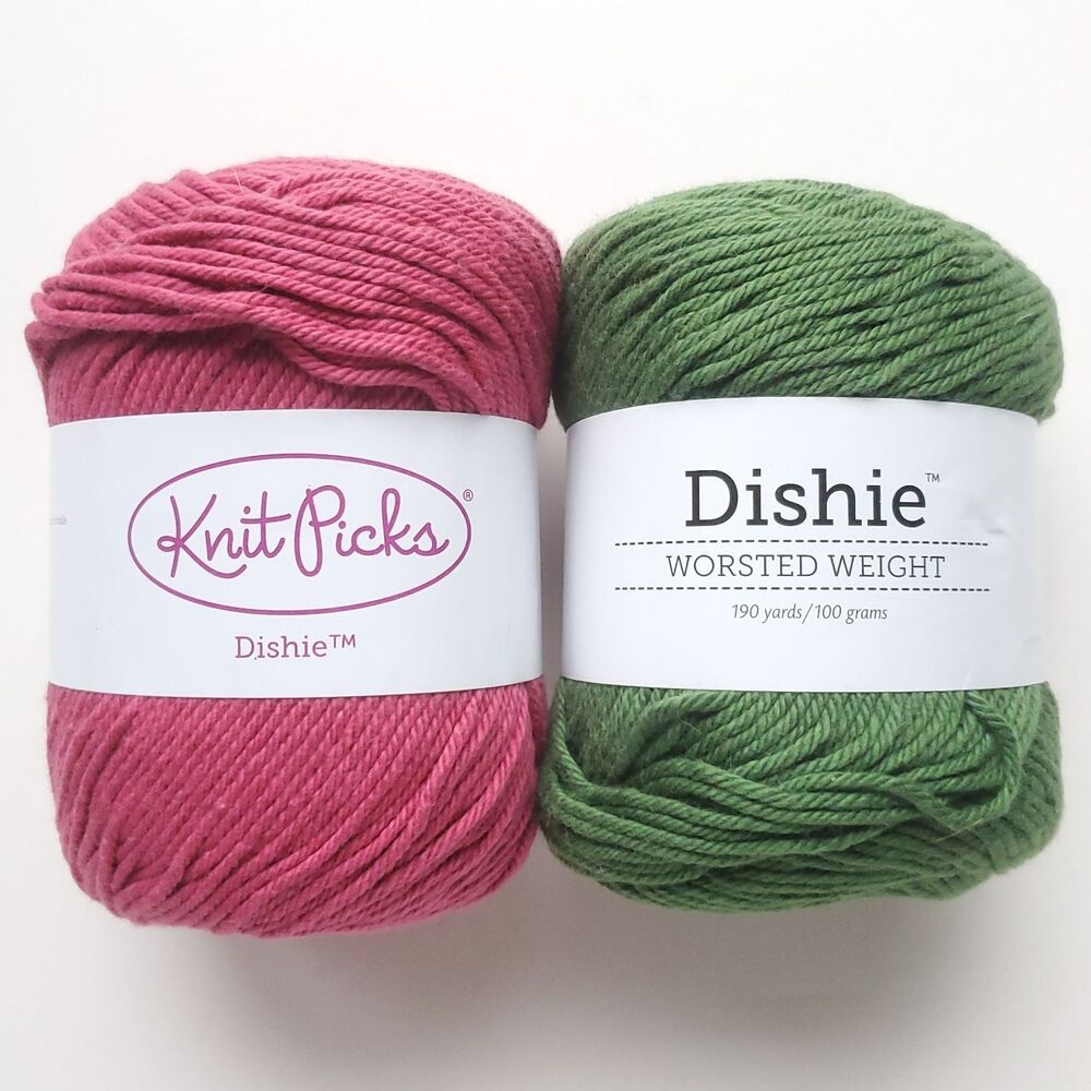Dishie Knit Picks Worsted Weight 100% Cotton Yarn 100g  Lot 2 Jalapeno Begonia